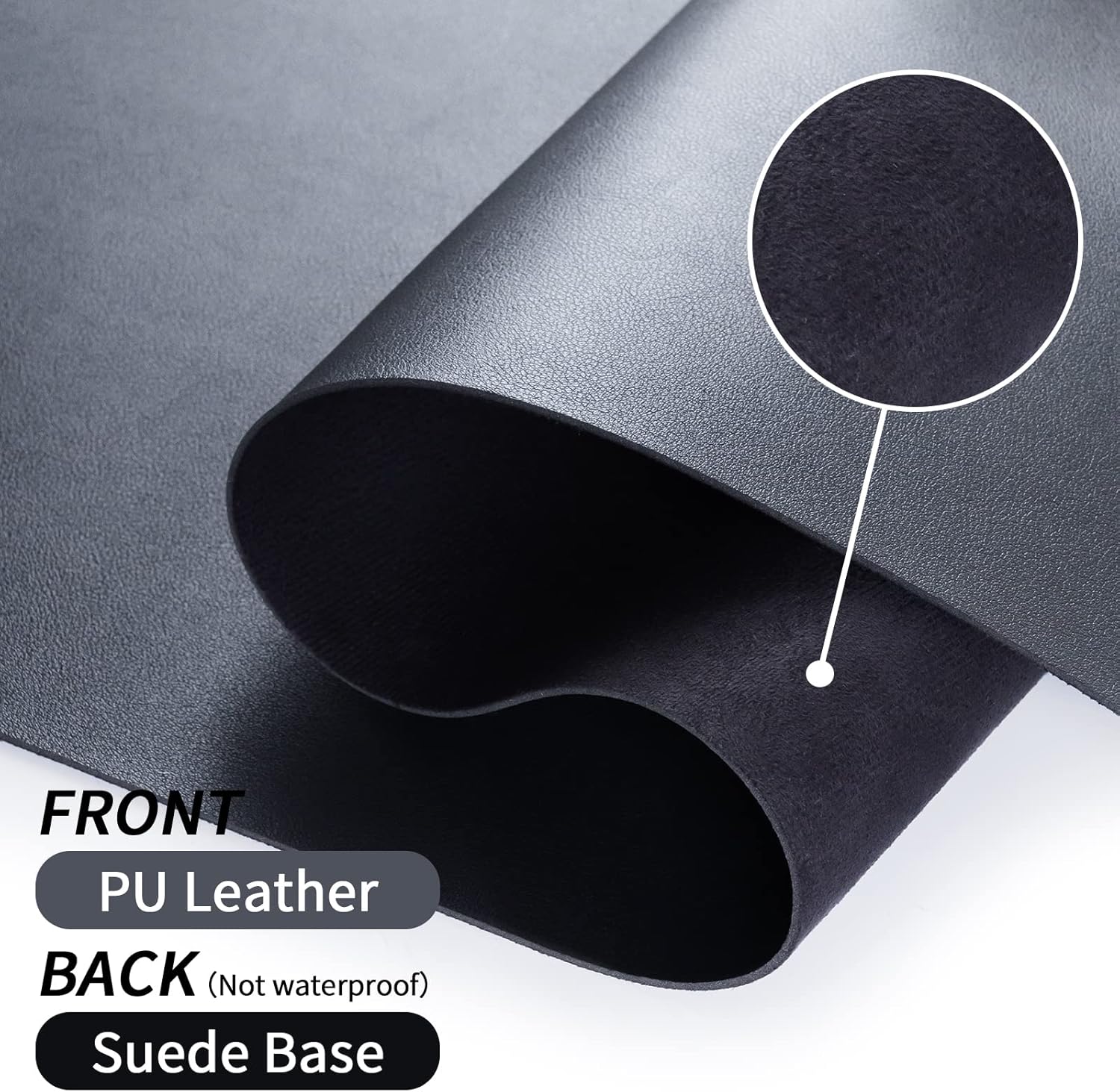 Premium PU Leather Desk Pad (24"x12") PU Leather Mouse Pad Waterproof and Stain Resistant Table Mat Non-Slip PU Leather Mat for Office and Home Durable Laptop Desk Pad Stylish PU Leather Blotter for Writing Gaming and Office Use Large Size Desk Mat