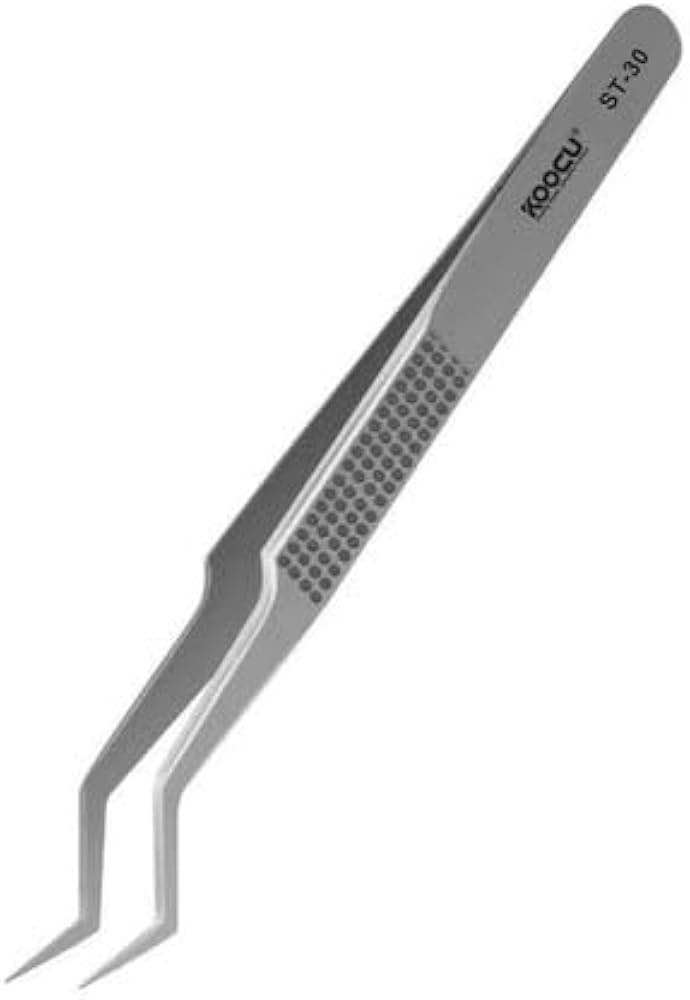 KOOCU ST30 Precision Tweezers | Non-Magnetic Stainless Steel Curved Tweezer | Mobile Phone Repair | PCB & SMD Precision Tool