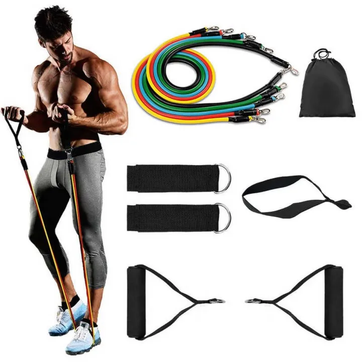 Beast Fitness 5 In 1 Power Resistance Band11(PCS) Power Exercise Resistance Band Set 5 in 1 Fitness Band Equipment for Men and Women