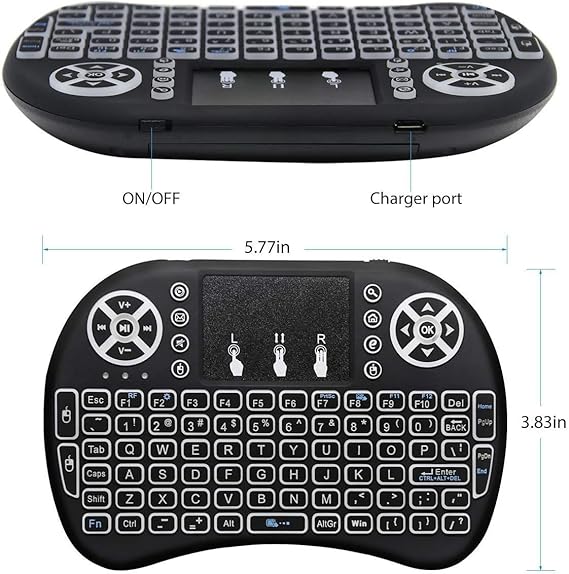 RF500 Mini Wireless Keyboard With Touchpad Three Color Backlight Air Mouse Rechargeable Remote For Smart TV Android Laptop PC Gaming