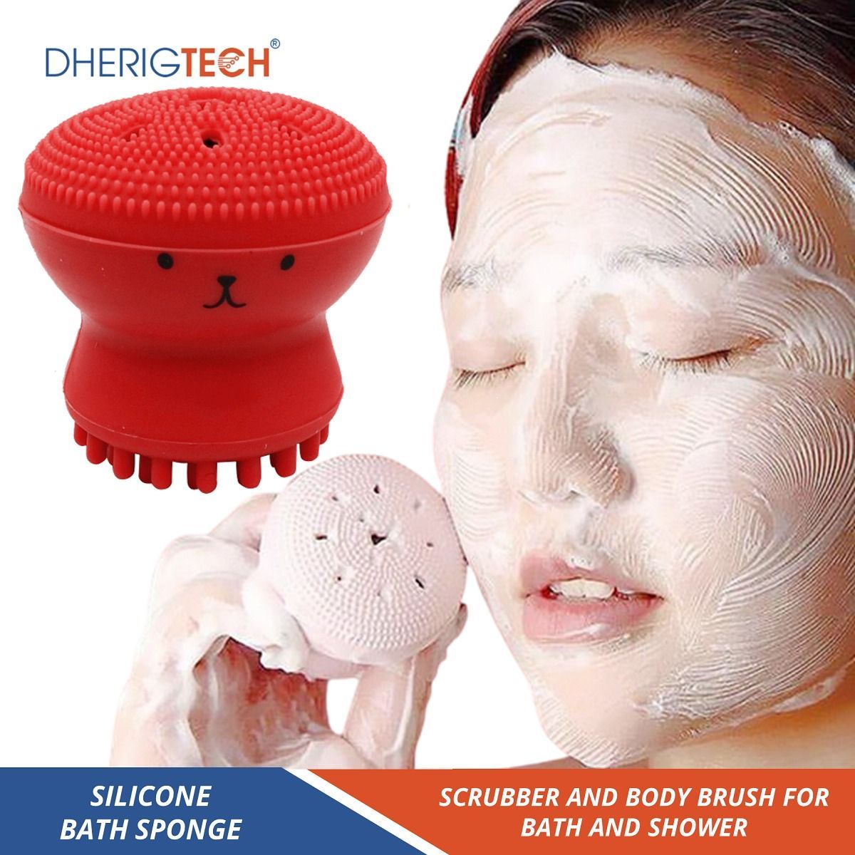 Dherigtech Silicone Face Cleansing Brush - Octopus Shape Facial Cleanser Massager