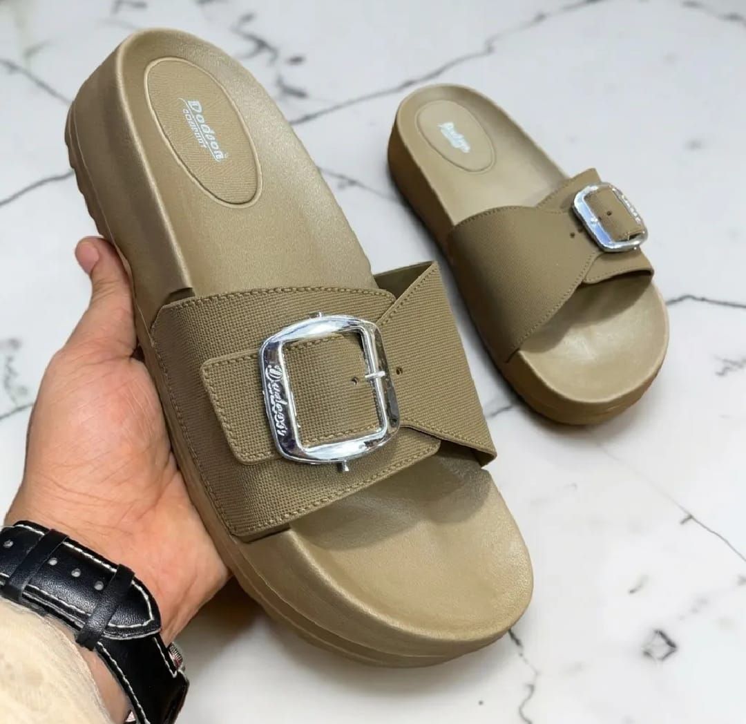 Women's Brown Slide Sandals | Luxury Flat Slippers | Soft Comfortable Summer Casual Footwear | Lightweight Ladies Slides