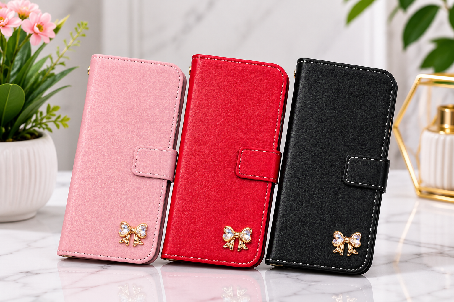 VIVO Y04 Case, Premium PU Leather Magnetic Shockproof Book Stand Folio Flip Wallet Case Cover for girls with Card Holder