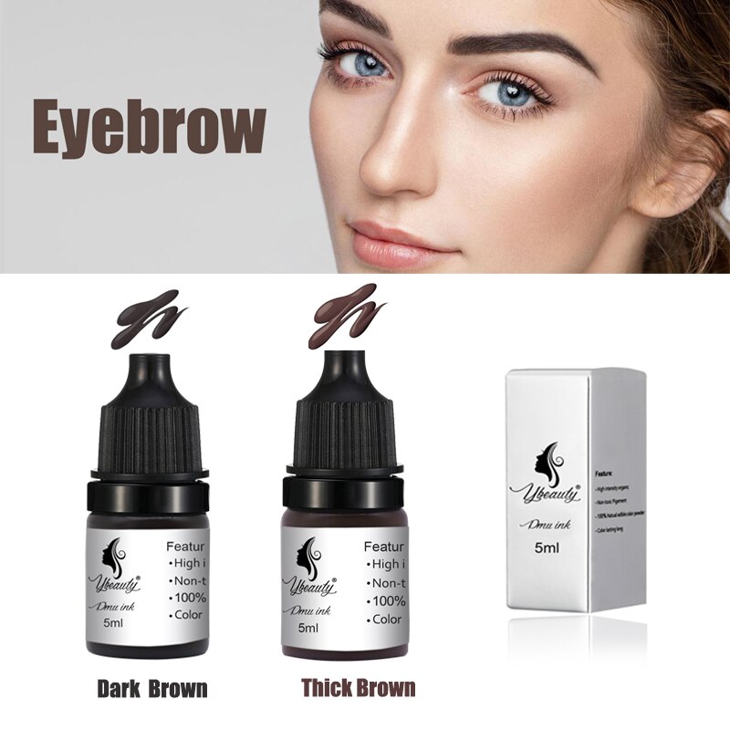 2pcs Tattoo Ink Set Permanent Makeup Eyebrow Lips Eye Line Tattoo For Body Beauty Tattoo Art Supplies Color Microblading Pigment