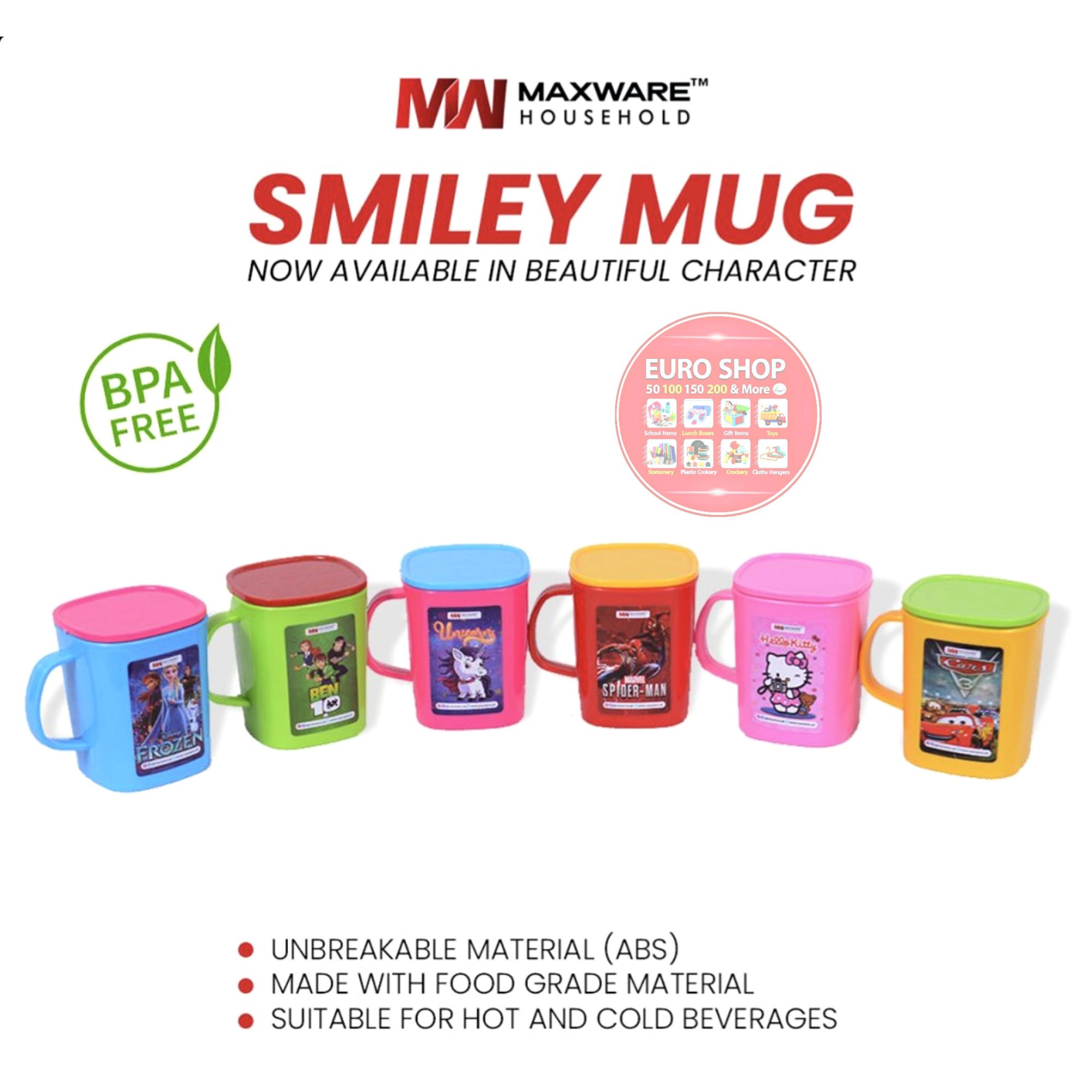 Maxware Household Smiley Mug With Lid | Plastic Mug: Buy Online at Best  Prices in Pakistan | Daraz.pk