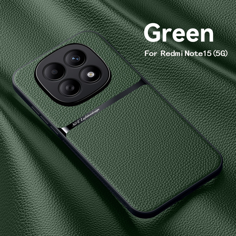 Back Leather Case Cover for Redmi Note 15 14 Pro + Note 15 14 Pro Note 14 15 Car Holder Magnetic Leather Case Cellphone Coques