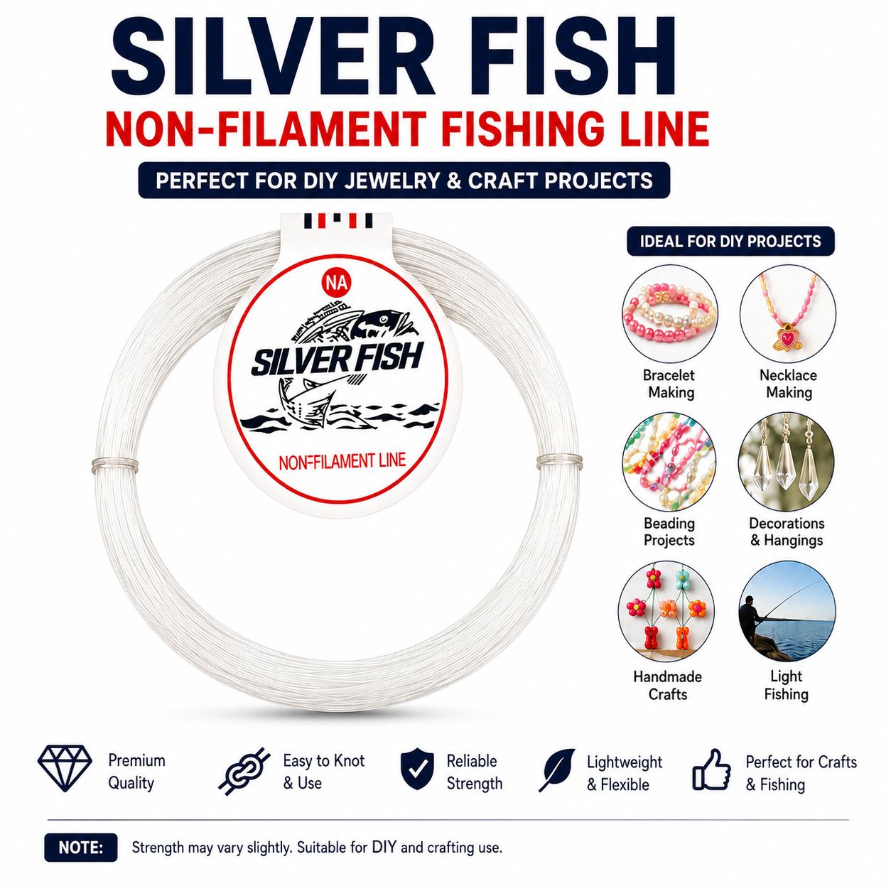 30 Meter Non-Stretch Crystal Beading Thread - PE Nylon Fish Line for DIY Jewelry