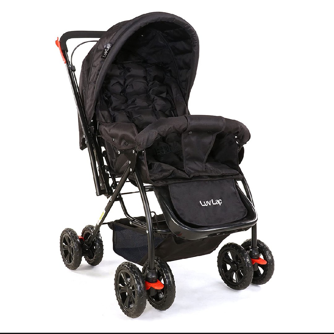 IMPORTED HGIH QUALITY 8 Big Tyres Alloy Foldable Baby Stroller RED/BLACK/GREEN/ BLUE FANCY For Newborn Double Handlel Stroller pram Foldable Seat Adjustable Buggy Travel Carriage Pushchair"