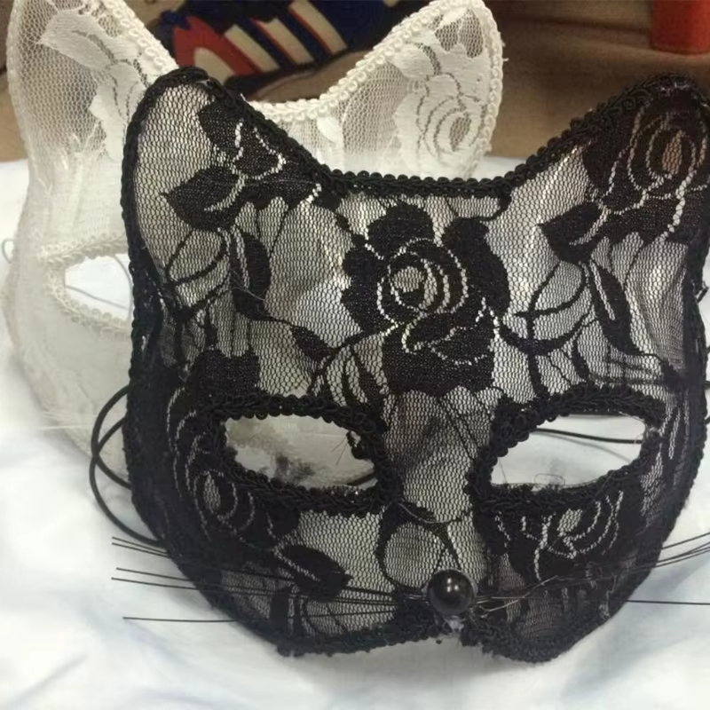  Lace CAT Face Masks For Women Party Masks Cosplay For Adults Masquerade Animal Lace Halloween Costume Fun Prop