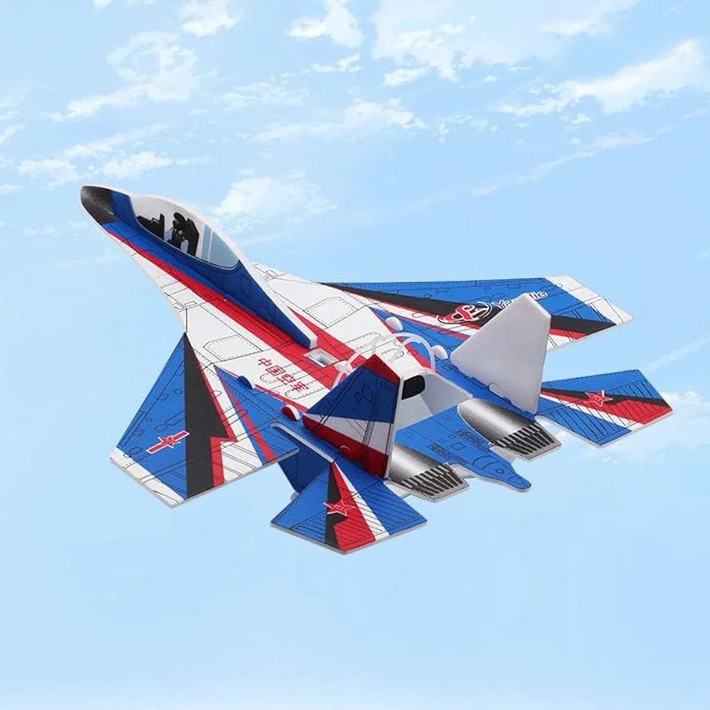 Jimmy Star RC MODEL AIRPLANE -AEROPLANE TOYS,EASY TO FLY AND FALL,RESISTANT RC FOAM AIRCRAFT PLANE,FLYING GLIDERS,MANUAL,EEP,INERTIA,DURABLE (Blue white)