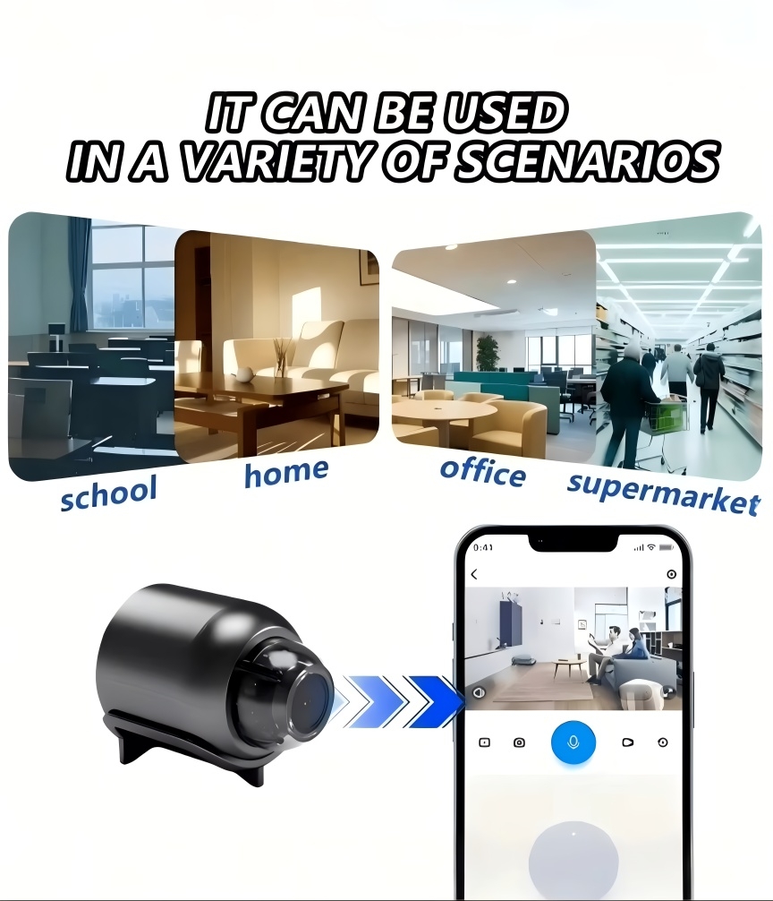 Mini Smart 1080P HD Security Camera, Portable Wireless WiFi 2.4GHz, Remote Mobile Phone Monitoring With Video Recording, Monitor, Nanny Cam With Night Vision, Motion Detection