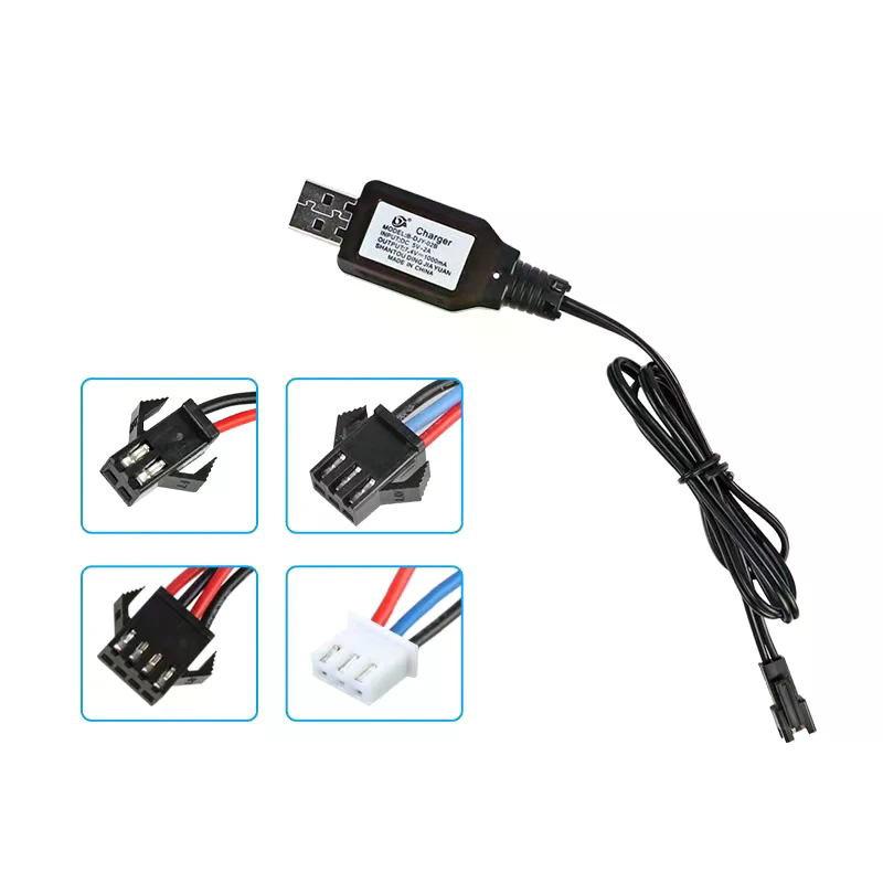 1PC 7.4V (3.7V X2) Charger SM-2P/3P SM-4P Reverse XH-3P/4P Li-ion Battery Electric RC Toys Car Boat USB Charge