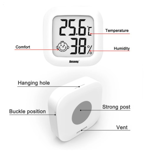 Mini LCD Digital Thermometer Hygrometer Indoor Room Electronic Temperature Humidity Meter Sensor Gauge Weather Station For Home
