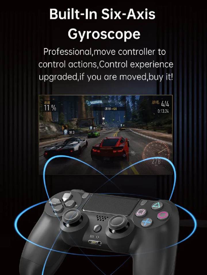 【Premium】 DualShock 4 Wireless PS4 Controller ~ Bluetooth PlayStation 4 Controller ~ JoyStick JoyPad GamePad Remote Gaming Controller for PS4, PC, Laptop, Computer, Mobile, Android TV Box, Windows 7/8/10/11 XP & Vista, Android