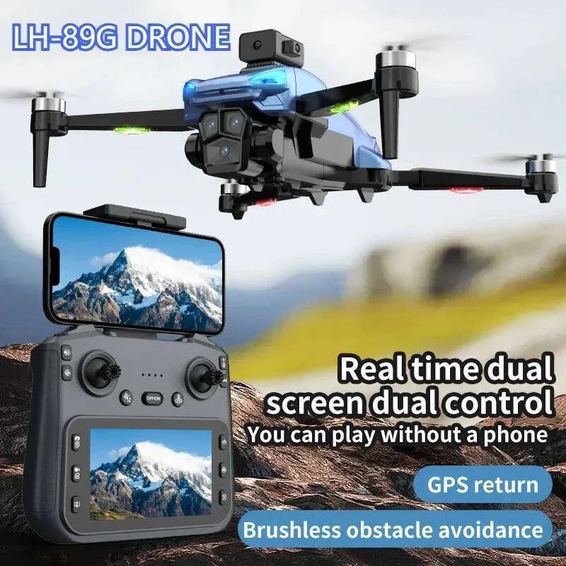 LH X89G 5G Wifi GPS Foldable Drone with HD Dual Camera | Brushless Motor | 4.5" LCD Screen Remote | Optical Flow | WiFi FPV | Altitude Hold RC Quadcopter