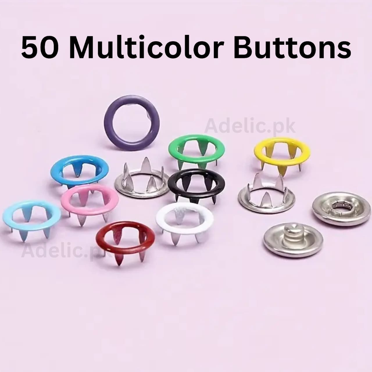 Multi-Color Snap Fasteners for Sewing | 9.5mm Pen Prong Button Kit for Clothes, Bags & Crafts Nickel-Free Snap Buttons for Jeans & Baby Clothes Snap Button Set for Clothes 9.5mm