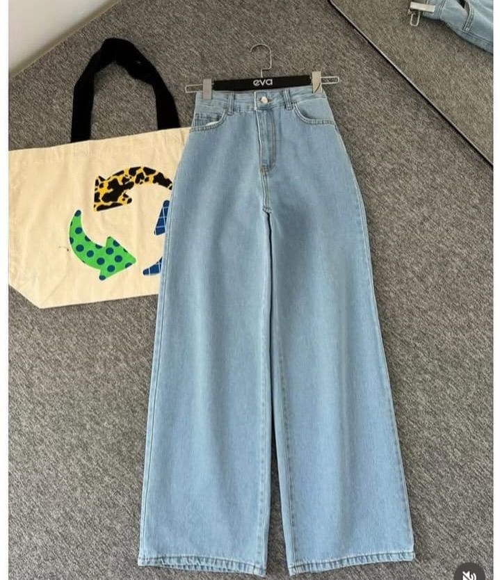 Women Light Blue Wide Leg Jeans | High Waist Loose Fit Denim Pants for Girls & Ladies | Trendy Summer Jeans for Women | Baggy Trousers for Girls and Women