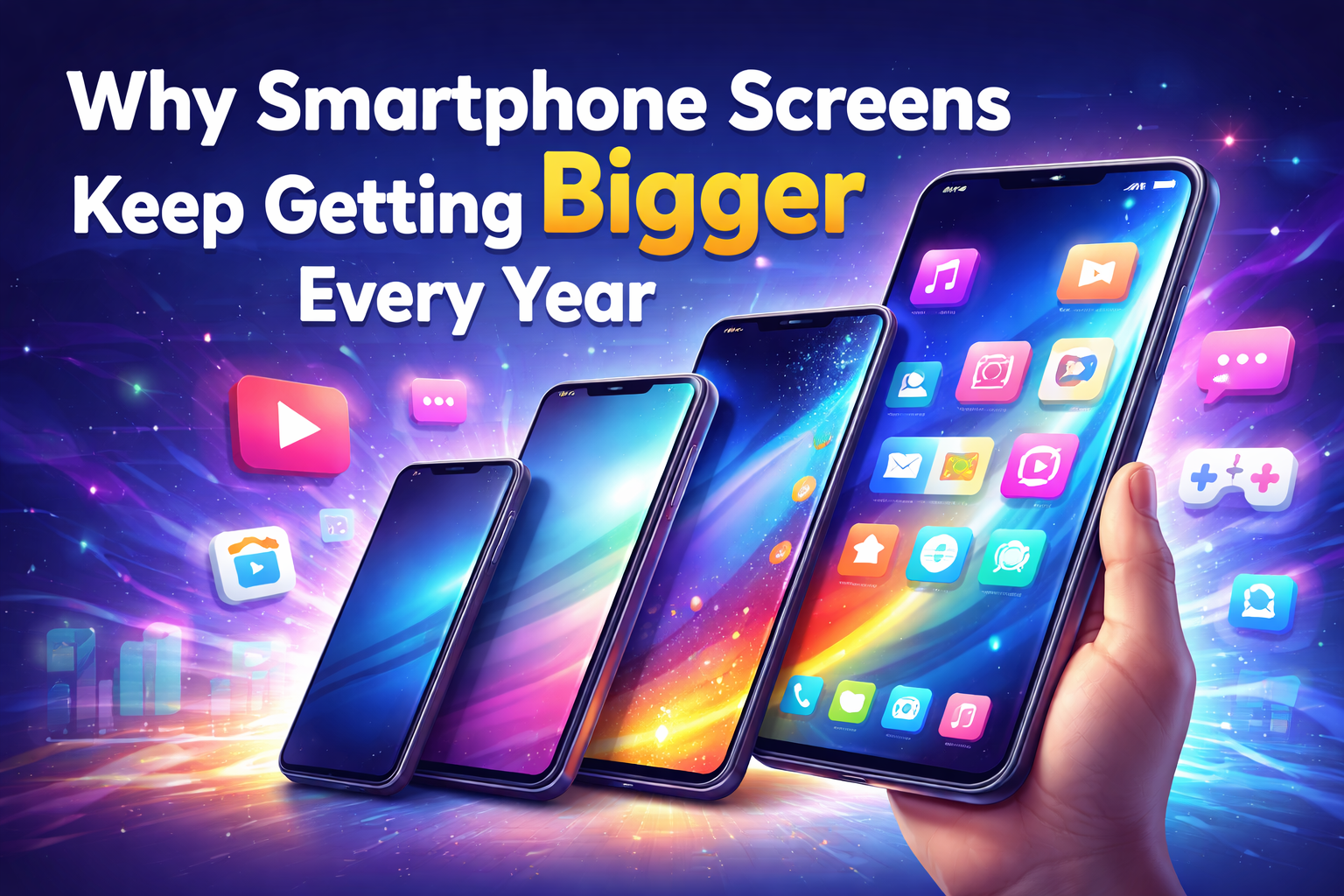 Why smartphone screens are getting bigger every year with modern large display phones comparison