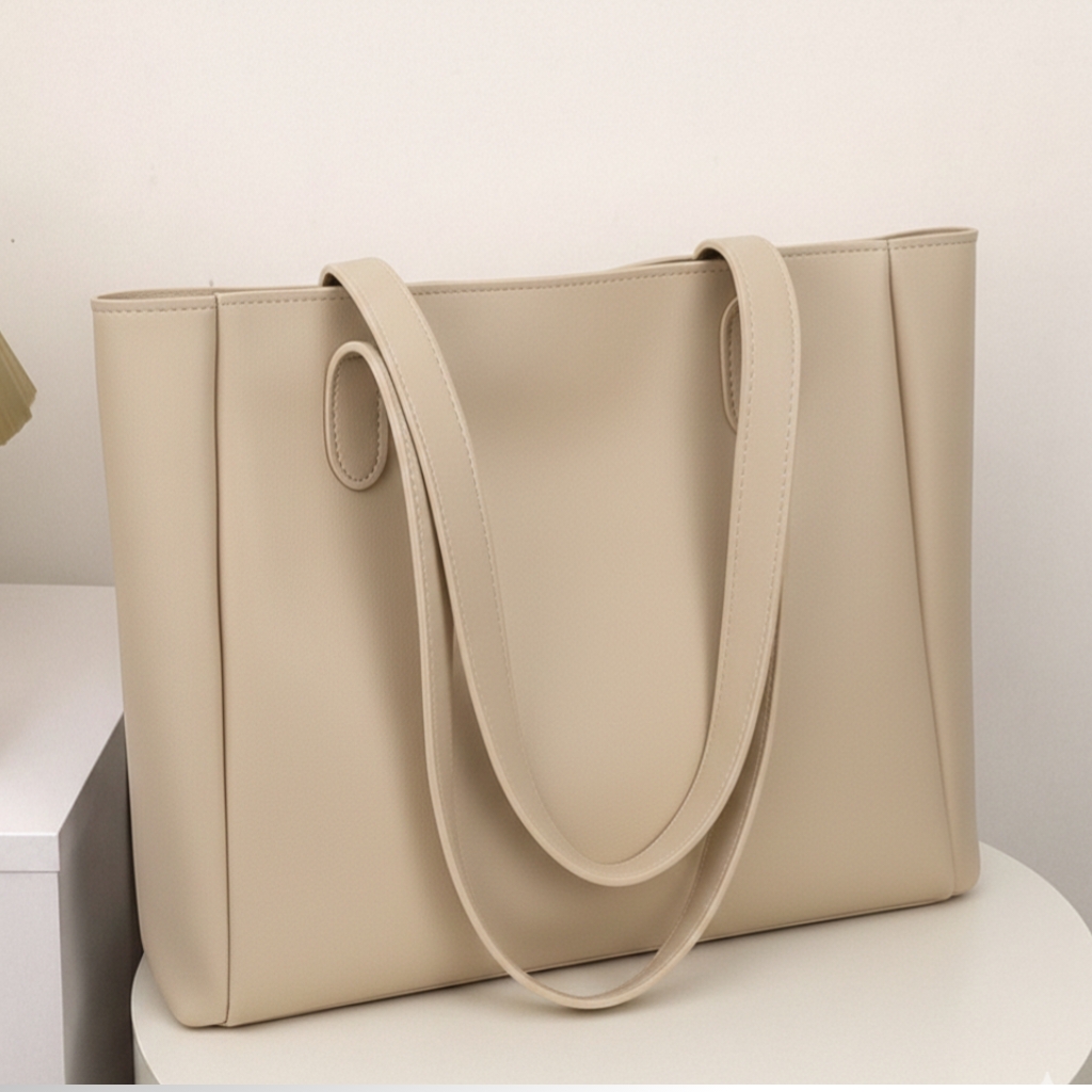 Women Stylish Large Capacity Shoulder Tote Bag – Grey Handbag for Daily Use