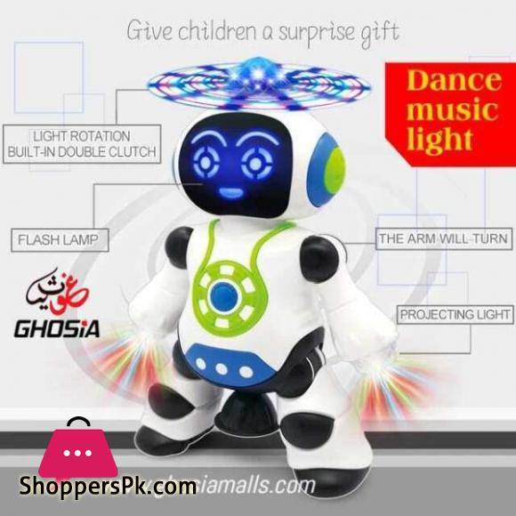 Dancing robot with music, light & 360° moving function for kids