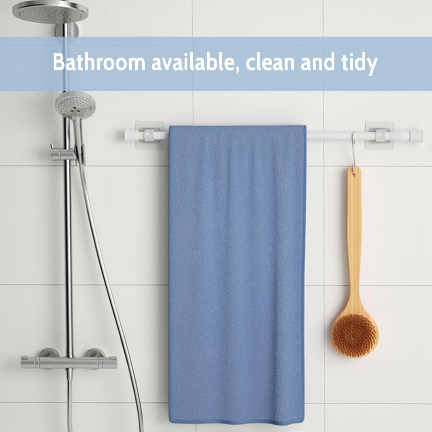 Clear Adhesive Curtain Rod Hooks – Self-Stick PVC Holders for Rods & Poles (2 Pcs)