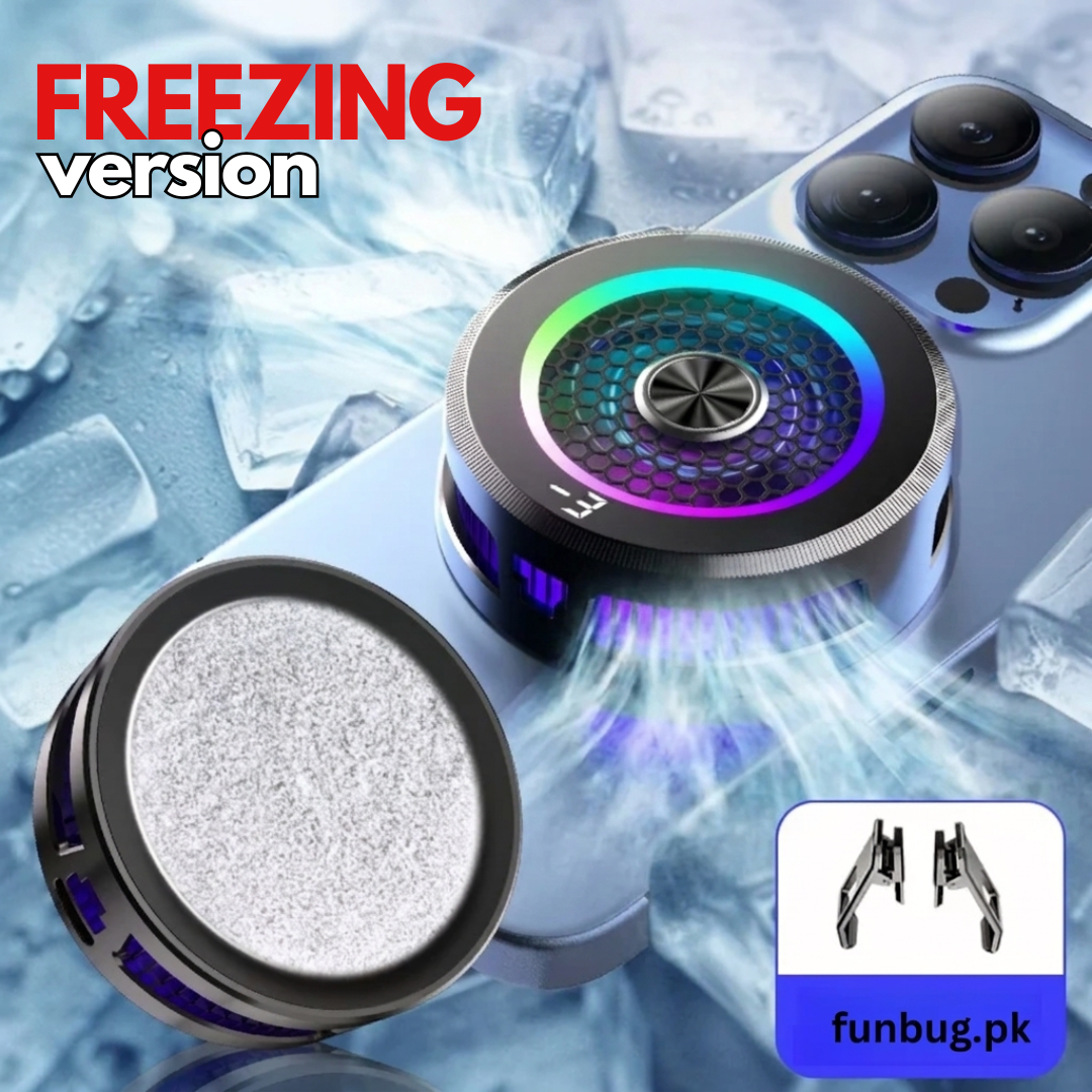 FunBug AL19 Mobile Phone Cooler Collection - Magnetic Semiconductor Cooling Fan & Back Clip Radiator for PUBG Free Fire Gaming | Instant Freezing Heat Sink for Smartphones & Tablets - 100% ORIGINAL
