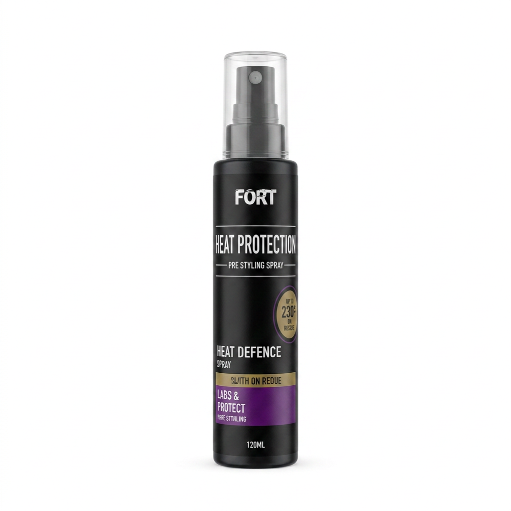 FORT Heat Protection Spray For Hair - Heat Protection Spray Hair Shine Mist Curly Perm Quick Styling With UV Filter - 120ml