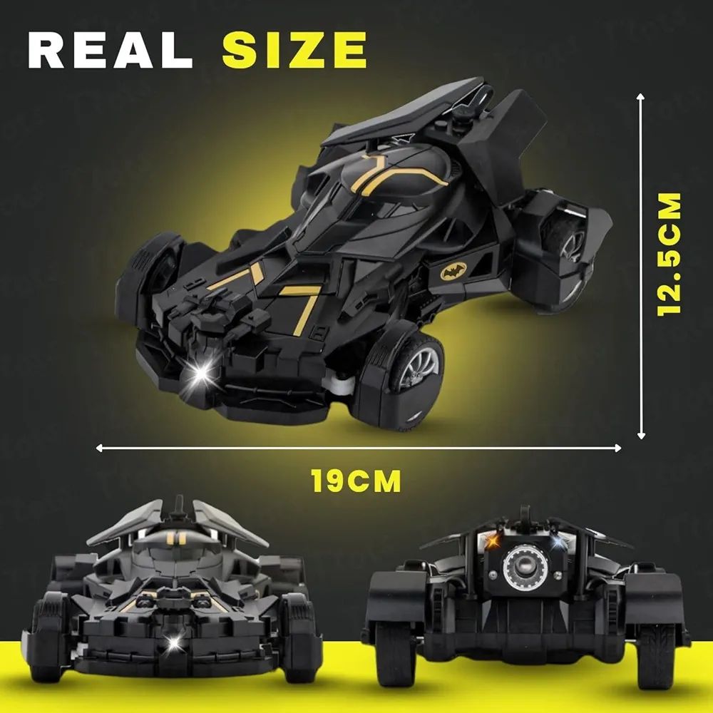 Batman Rc Car With Bat Man Toy High Speed Remote Control Black Batmobile Car Spray Smoke With Lights Realistic Sound