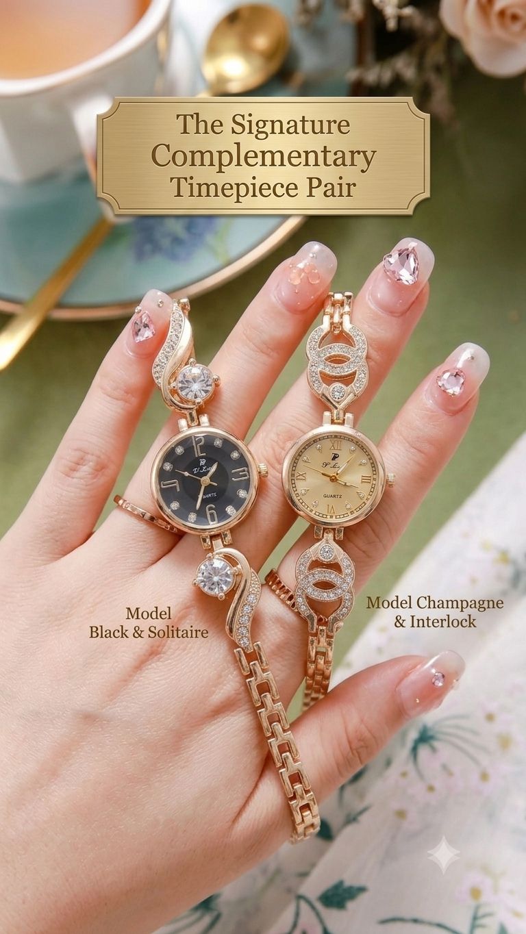 Watch for Girls and Watch for Women Luxury Diamond Ladies Watch | Fancy Crystal Rhinestone Quartz Bracelet Watches | Elegant Party Wear Chain Wristwatch | Fashion Jewelry Bling Timepiece Gift for Her | Rose Gold, Silver, Black and black dial watch