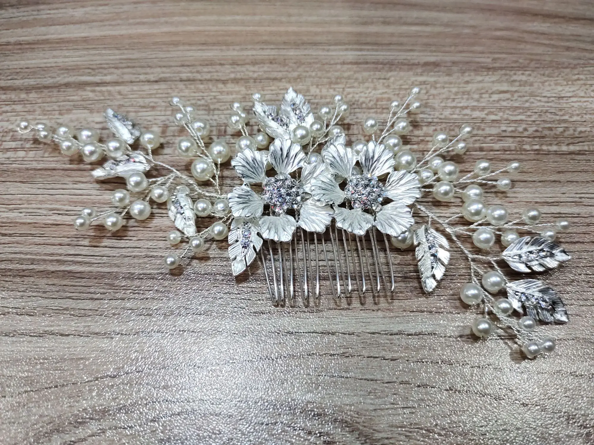 Wedding Hairpin Bridal Hair Comb Rhinestone Wedding Hair Accessories Bridal  Flower Girl Bridal Hair Accessories (silver)