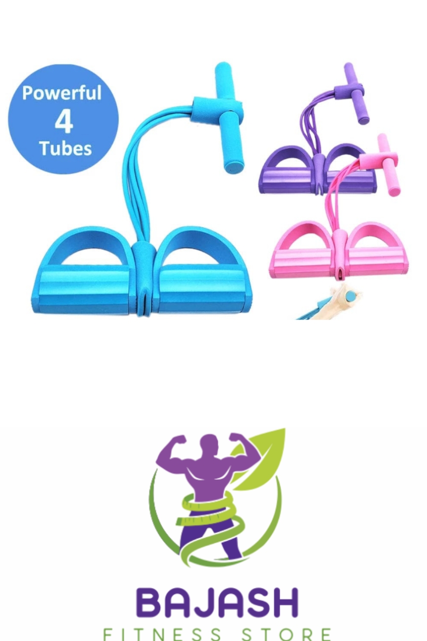 Rubber Tummy Trimmer: 4-Tube Pedal Tummy Trimmer for Weight Loss, Abdominal Toning, Elastic Resistance - Home Workout Fitness - Perfect for Burning Fat, Strengthening Core, and Achieving a Toned Waist
