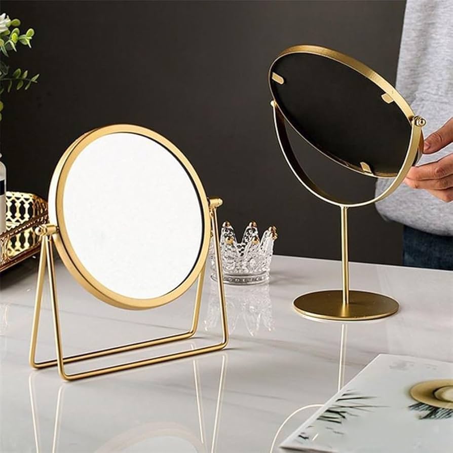 Metal Makeup Mirror| Vanity mirror| Golden Vanity Makeup mirror| Standing Mirror| Round, Spherical Mirror | Decorative mirror | High quality mirror