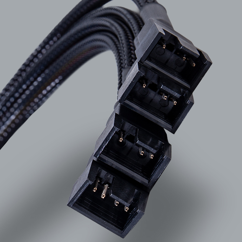 JUMPEAK High-quality PC Computer Case Cooling Fan PWM 4PIN Splitter Cable Braided Sleeve Extension Wire