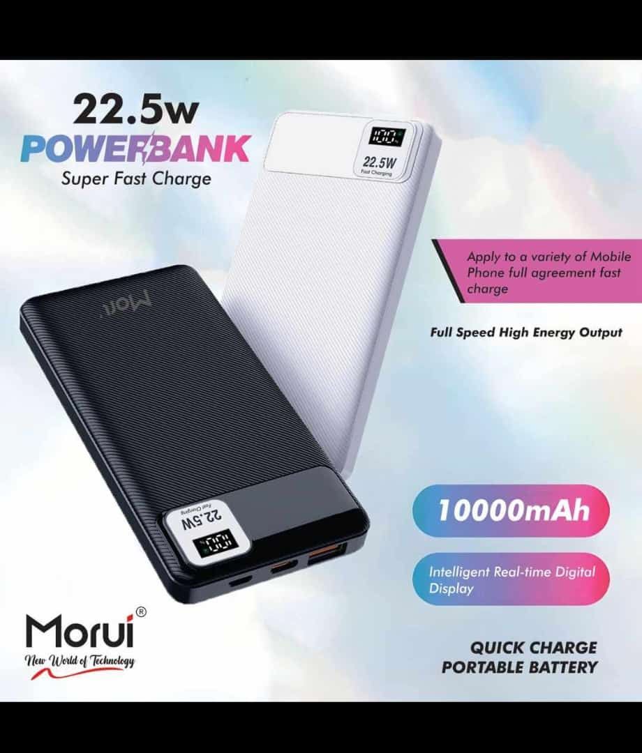 Morui MP-11 22.5 W Super Fast Charge Power Bank 10,000 mAh(Black And White)