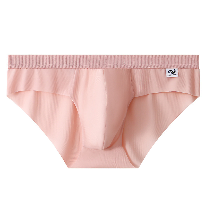 Men's Briefs Ice Silk Underwear Seamless Breathable Low Waist Panties Shorts
