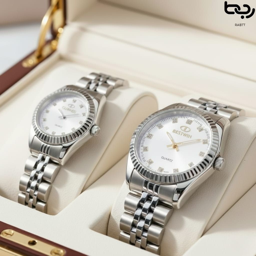 Stainless Steel All Season Classic Romantic Couple Watch for Men and Women – Water Resistant Quartz Timepiece