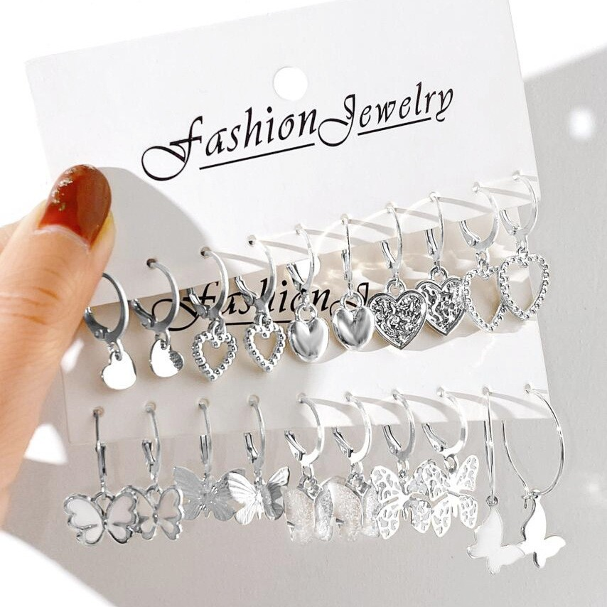 24-Pair Vintage-Inspired Small Hoop Earring Set for Women Elegant Geometric Iron Ear Ornaments for Daily Wear  2024 Jewelry