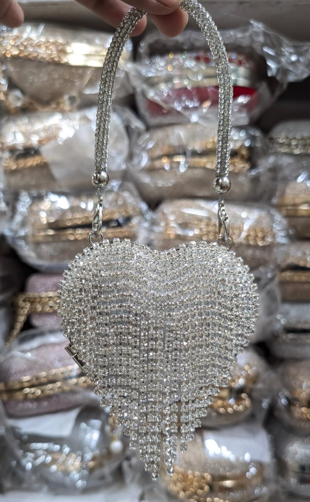 New Acrylic Moon Shaped Base Box Mini Clutch for Girls | Luxury Bow Heart Shape Evening Handbag | Eid Festival, Party, Wedding & Formal Fashion Bag