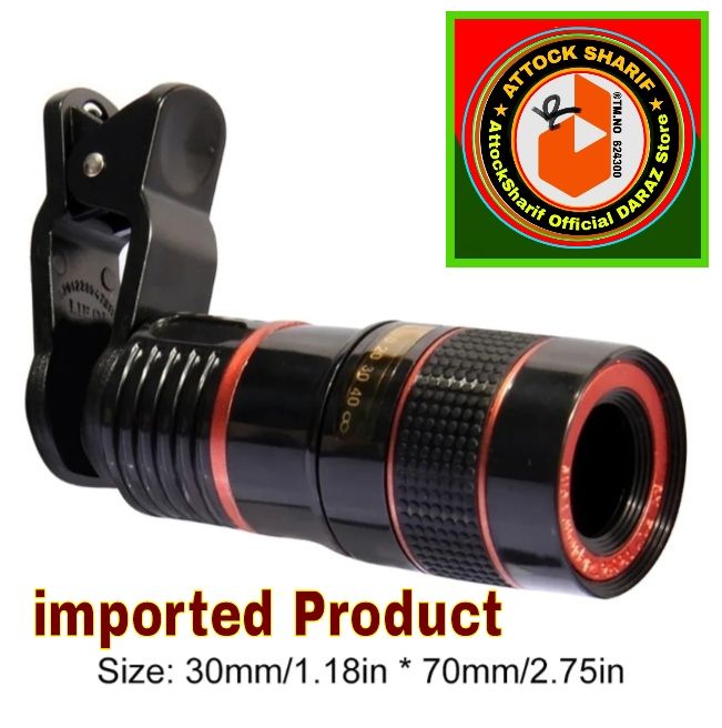 imported 1pcs 8X Telescope Clipon Lens Telephoto Lens Mobile Phone