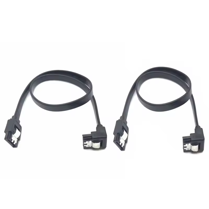 Cable 90 Degree SATA Cable SATA III 6Gbps Right Angle Data Cable for SSD, HDD, CD/DVD Drives, Hard Drive, Gaming PC, Desktop