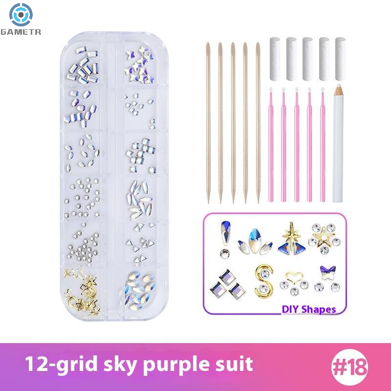 1 Set Dental Tooth Gems Crystal Diamond Heart Round Shaped Ornament Diy Tools Various Shapes Color Teeth Jewelry Denture