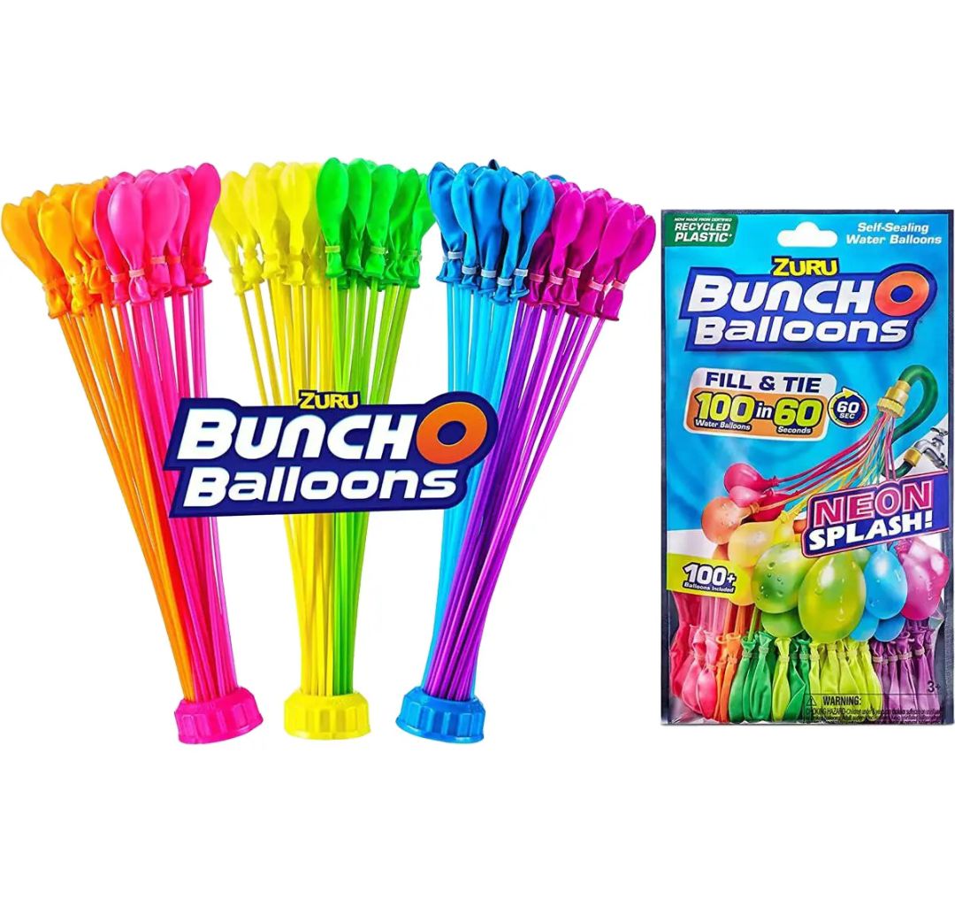 Bunch O Balloons Rapid-Filling Self-Sealing Neon Colored Water Balloon's For Outdoor Play Best Activity For Kids