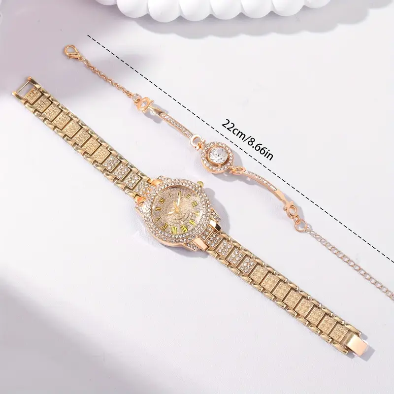 HOT DEAL NO1 Luxury Rhinestone Ladies Watch Gypsophila Quartz Watches Alloy Strap Crystal Watch Digtal Clock Wrist Watches