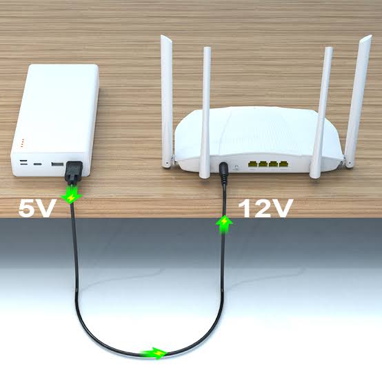 Wifi Router Data Cable Power Bank 5v convert to 9v 12v