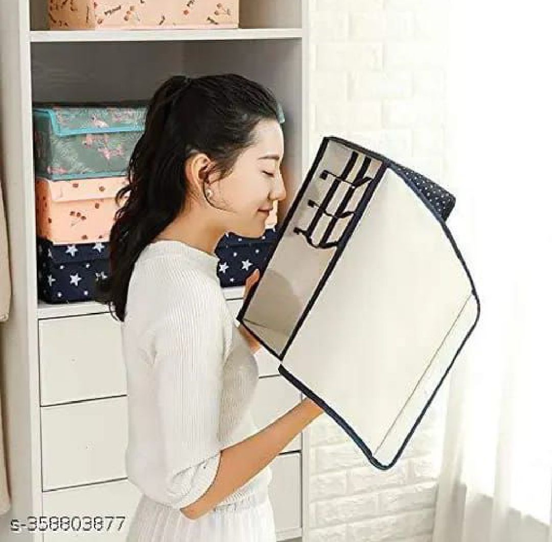 Foldable Star Print Bra Organizer Box – Multi-Compartment Underwear & Socks Storage Box