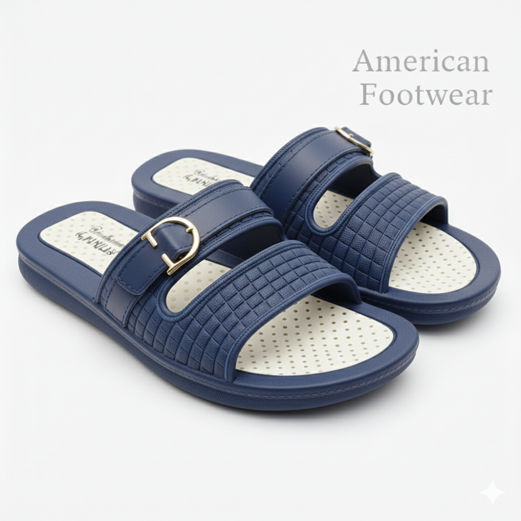 Ladies Comfortable Buckle Slippers Lite Weight FlipFlops Pure Rubber Slippers For Indoor and outdoor use