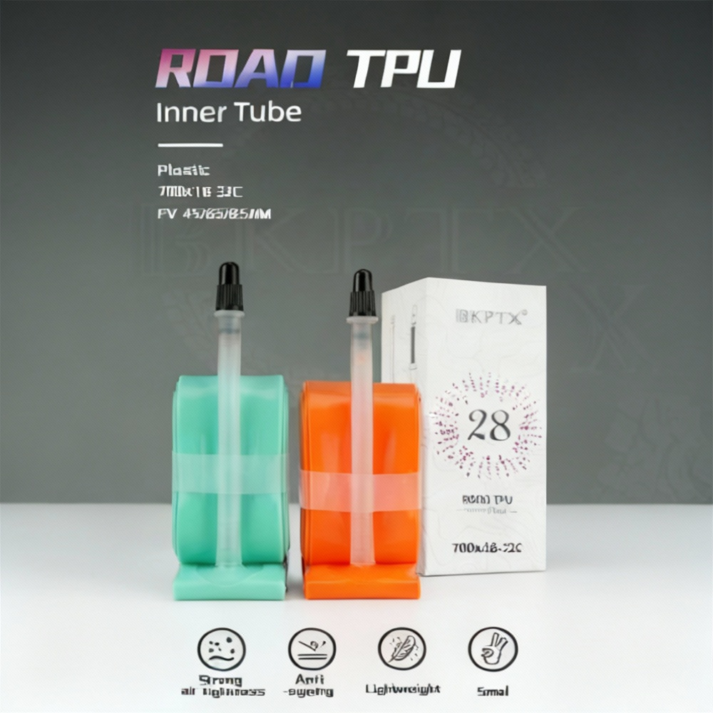 BKPTX 1Pcs/2Pcs 28g Orange Bike TPU Inner Tube 700X18 25 28 32 Road Bicycle TPU Material Tire 65mm Length French Valve