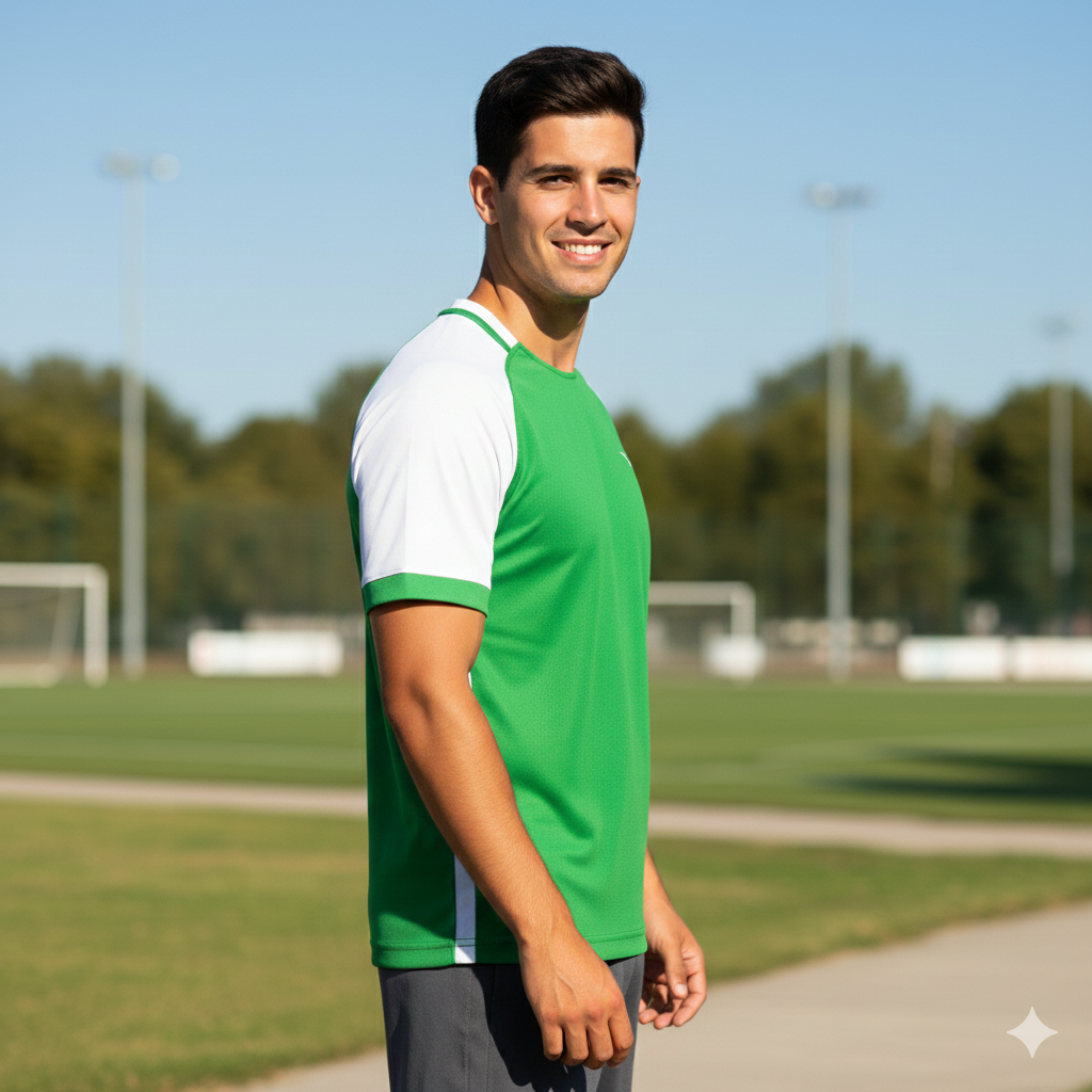 Branded Authentic Sports T-Shirt GREEN WHITE