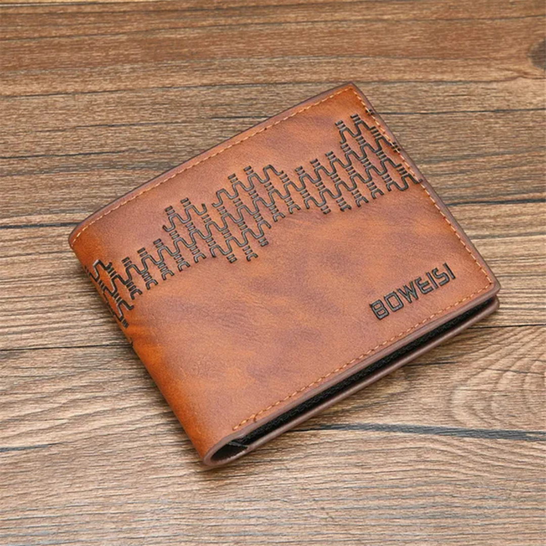Men Fashion Slim Wallets Small PU Leather Wallet Three-Fold Men Money Purse Short Male Wallet Card Holder Strap Money Clip