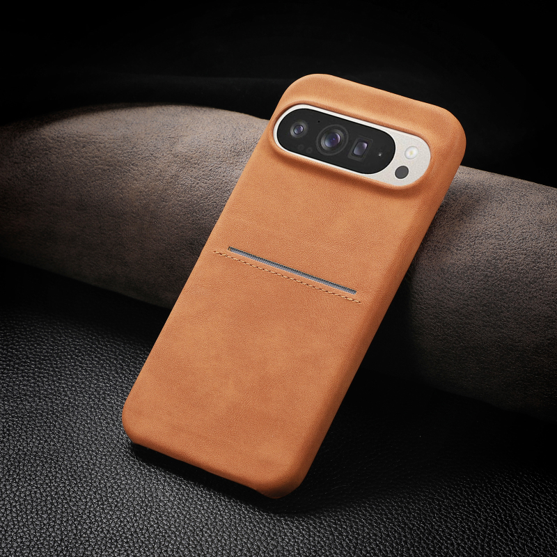 Luxury Solid Color Matte Leather Wallet Card Slot Skin Texture Phone Case For Google Pixel 9 Pro XL 8 8A Pro Bumper Back Cover